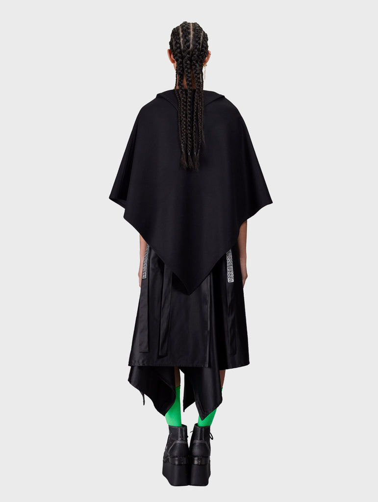 Luna Poncho With Leather Fretwork | Carla Fernandez