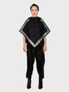 Cristobal Poncho With Leather Fretwork