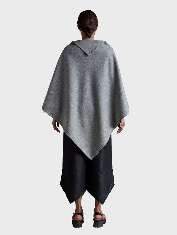 Galvan Poncho With Leather Fretwork