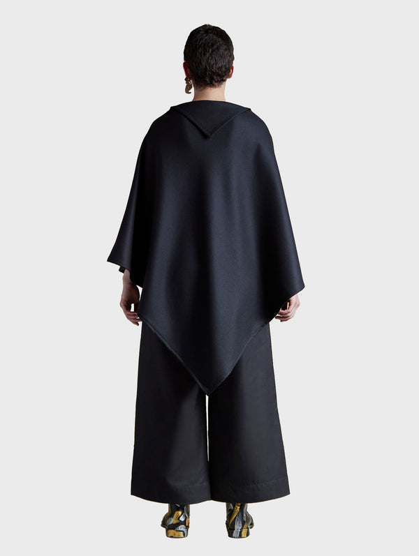 Galvan Poncho With Leather Fretwork