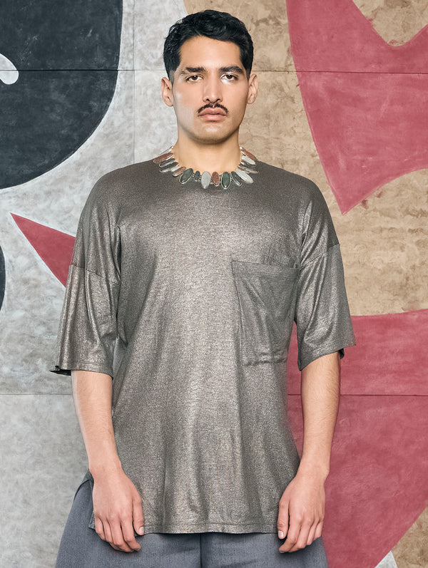 Grey T Shirt With Pocket